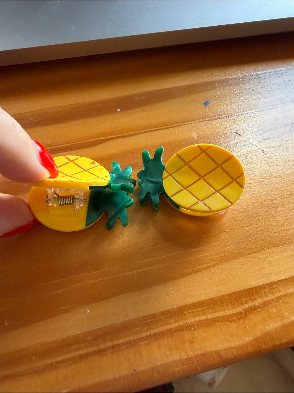 Pineapple Hair Clips - Yellow & Green
